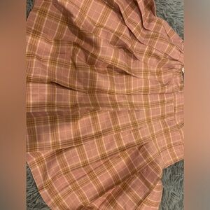 pink plaid skirt